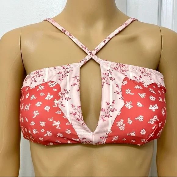 Polo by Ralph Lauren Floral Bikini Top Criss-Cross swimsuit size L - Picture 2 of 10